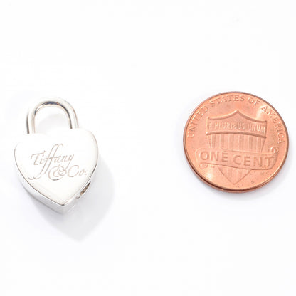 Tiffany Sterling Silver Notes Heart Lock Charm 2 of 5