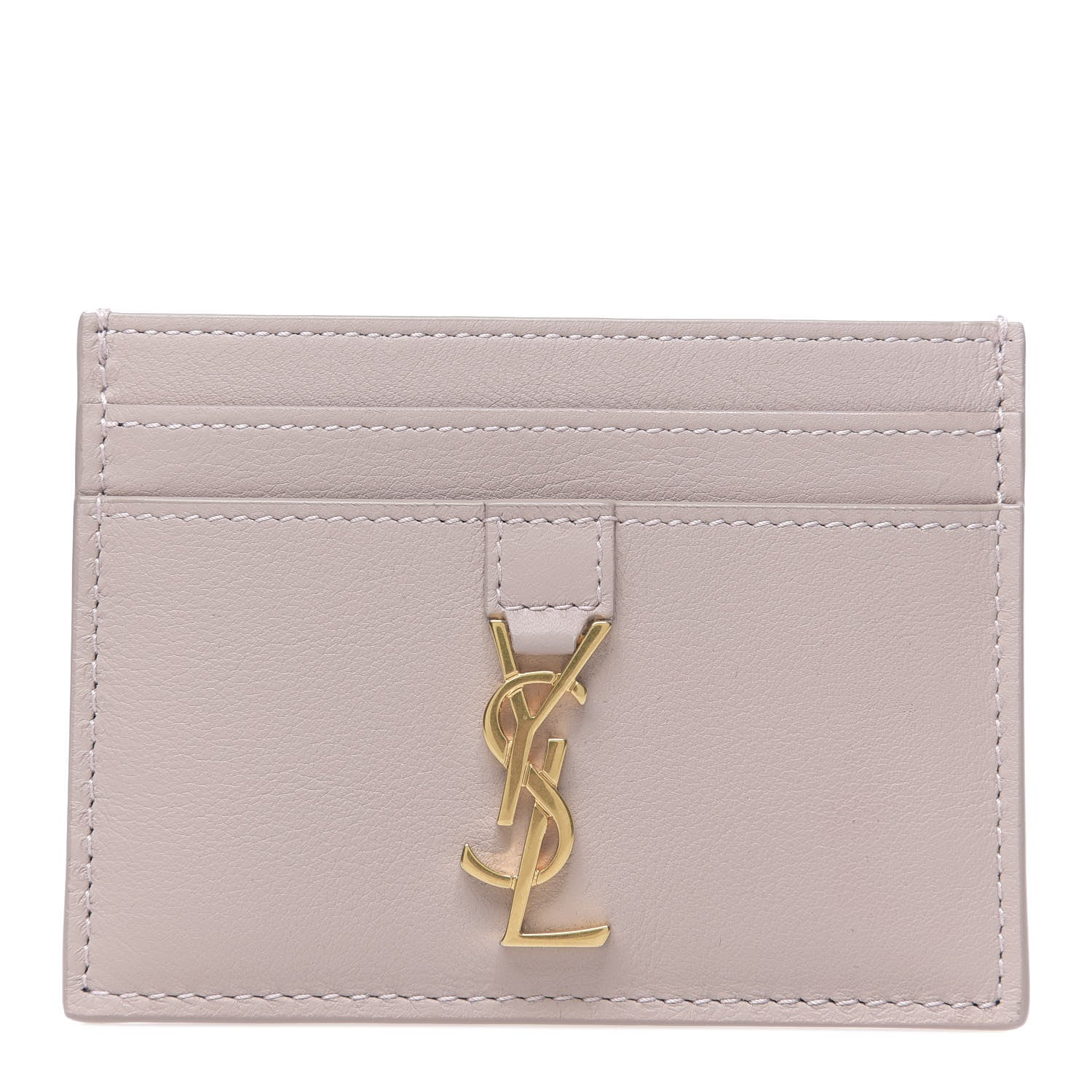 Saint Laurent Calfskin Monogram Credit Card Case Pale Pink 1 of 7