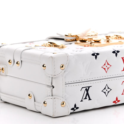 Louis Vuitton Lambskin Embossed Monogram Petite Malle Red White Blue 8 of 10