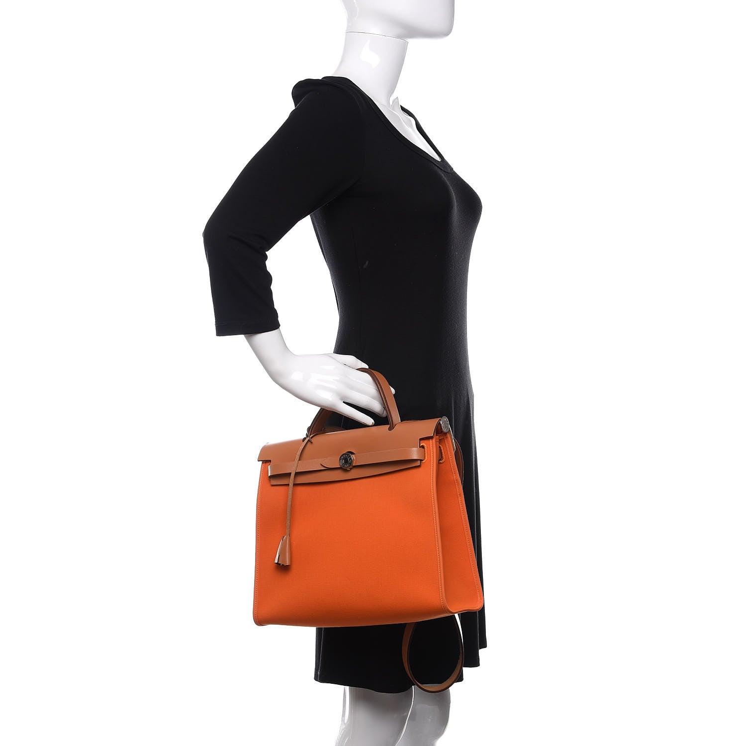 Hermes Vache Hunter Toile Herbag Zip 31 PM Orange 3 of 15