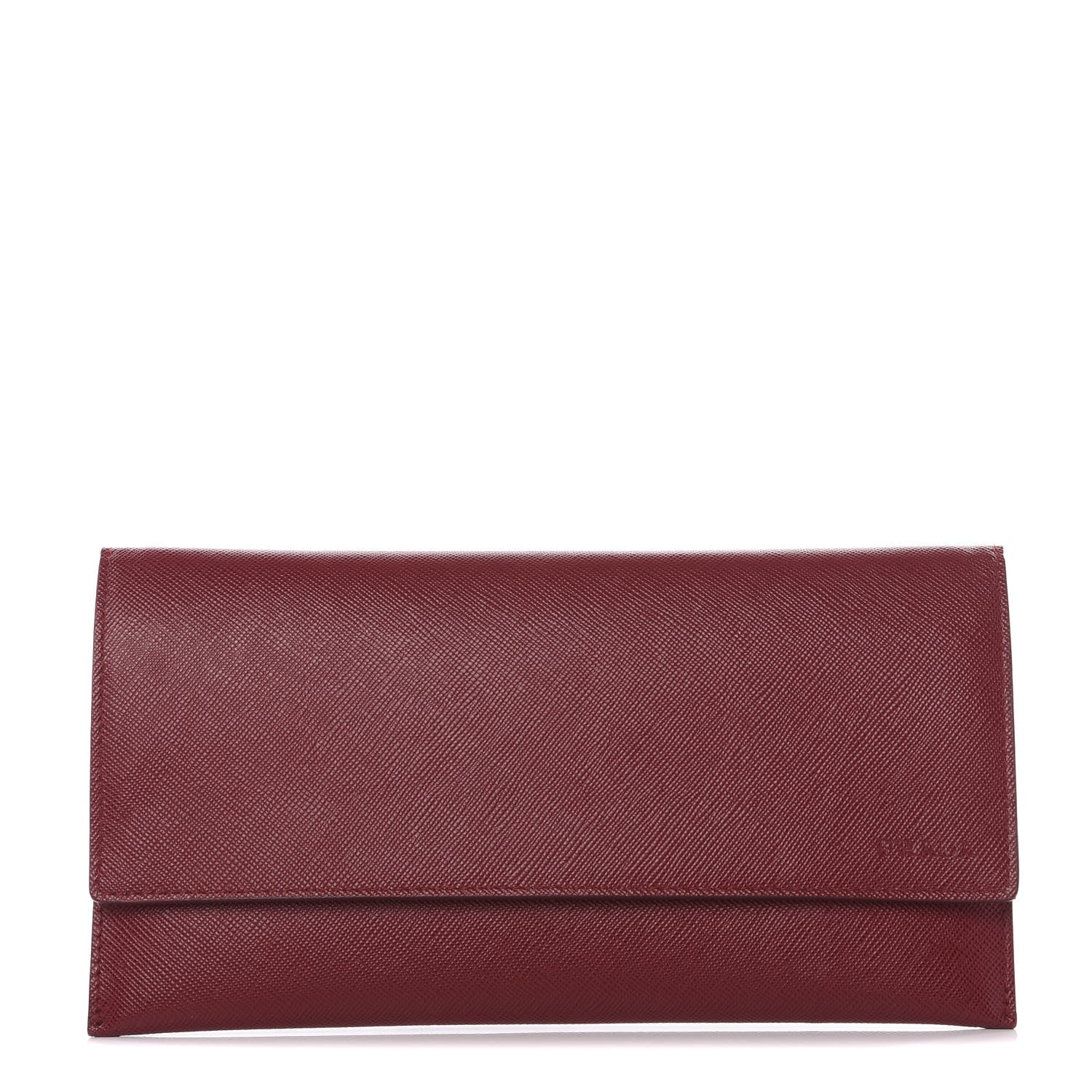 Prada Saffiano Continental Flap Wallet Granato 1 of 9