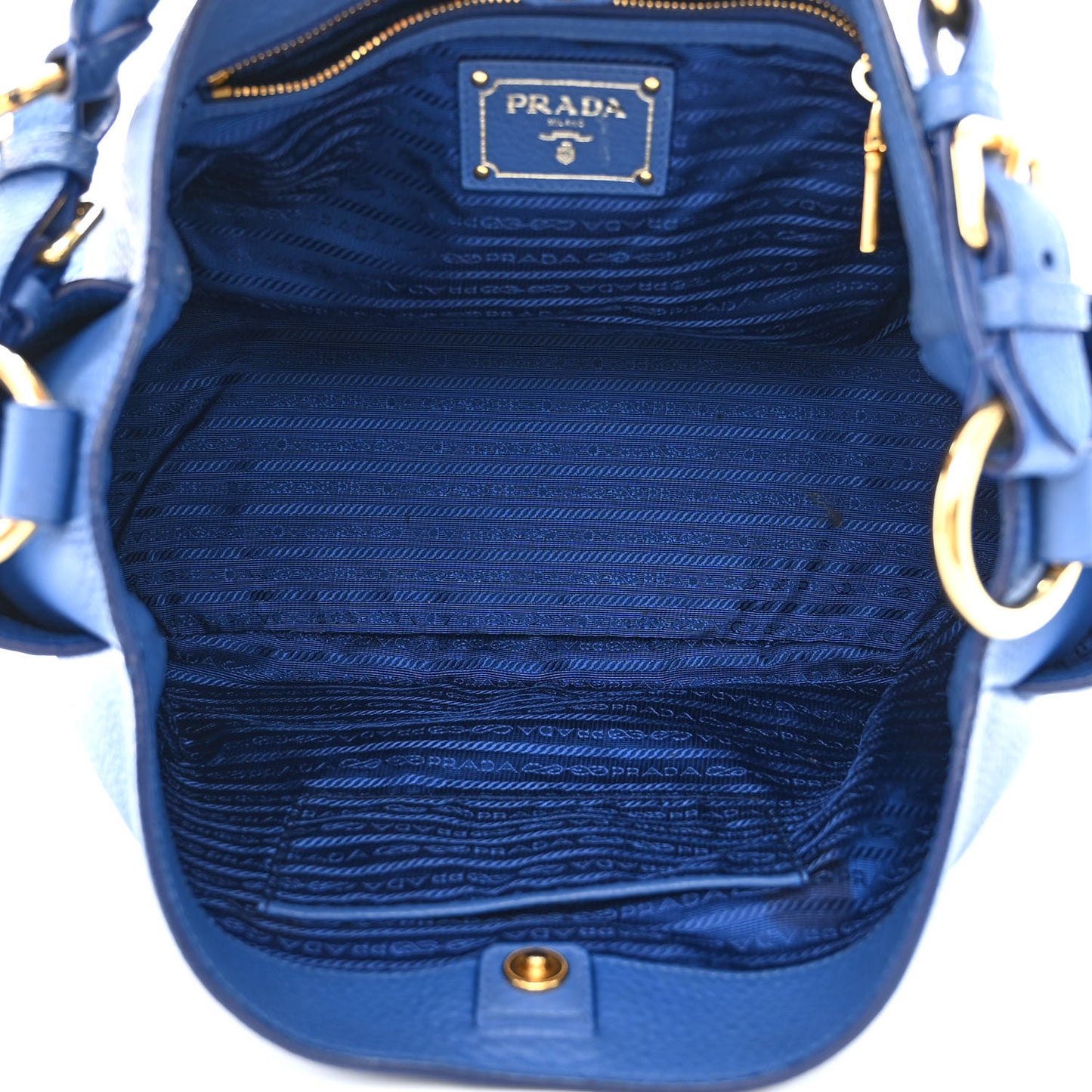 Vitello Daino Side Pocket Hobo Azzurro