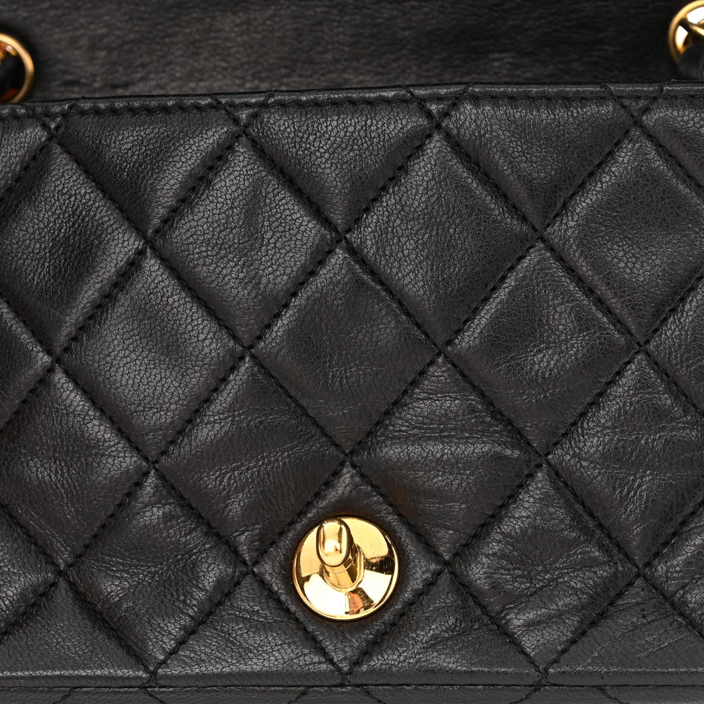 Lambskin Quilted Small Single Flap Black