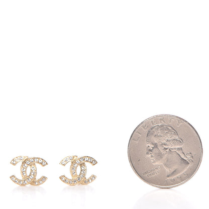Chanel Crystal Mini CC Earrings Gold 2 of 5
