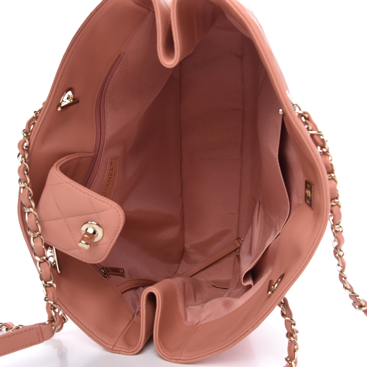 Chanel Calfskin Quilted Large CC Shopping Tote Light Pink 5 of 10