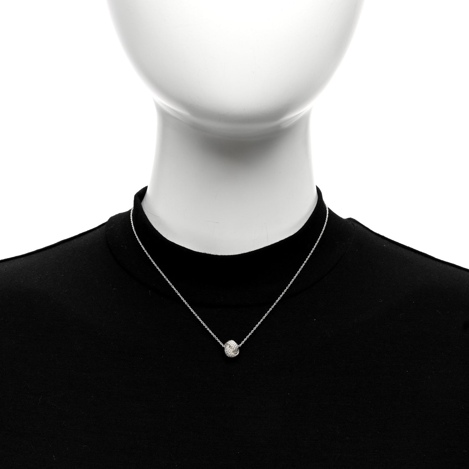 Tiffany Sterling Silver Twist Knot Pendant Necklace 3 of 4