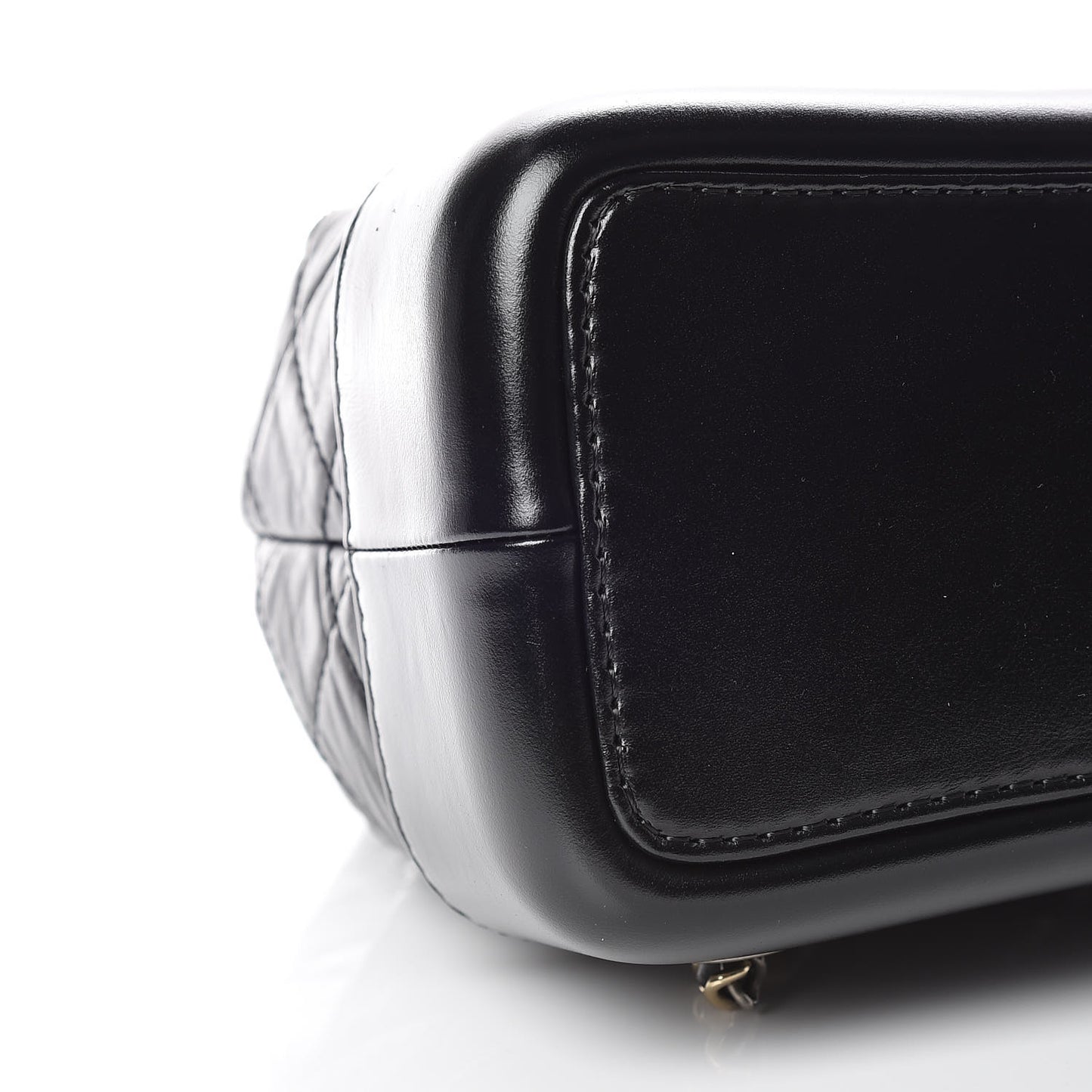 Aged Calfskin Quilted Small Gabrielle Backpack Black