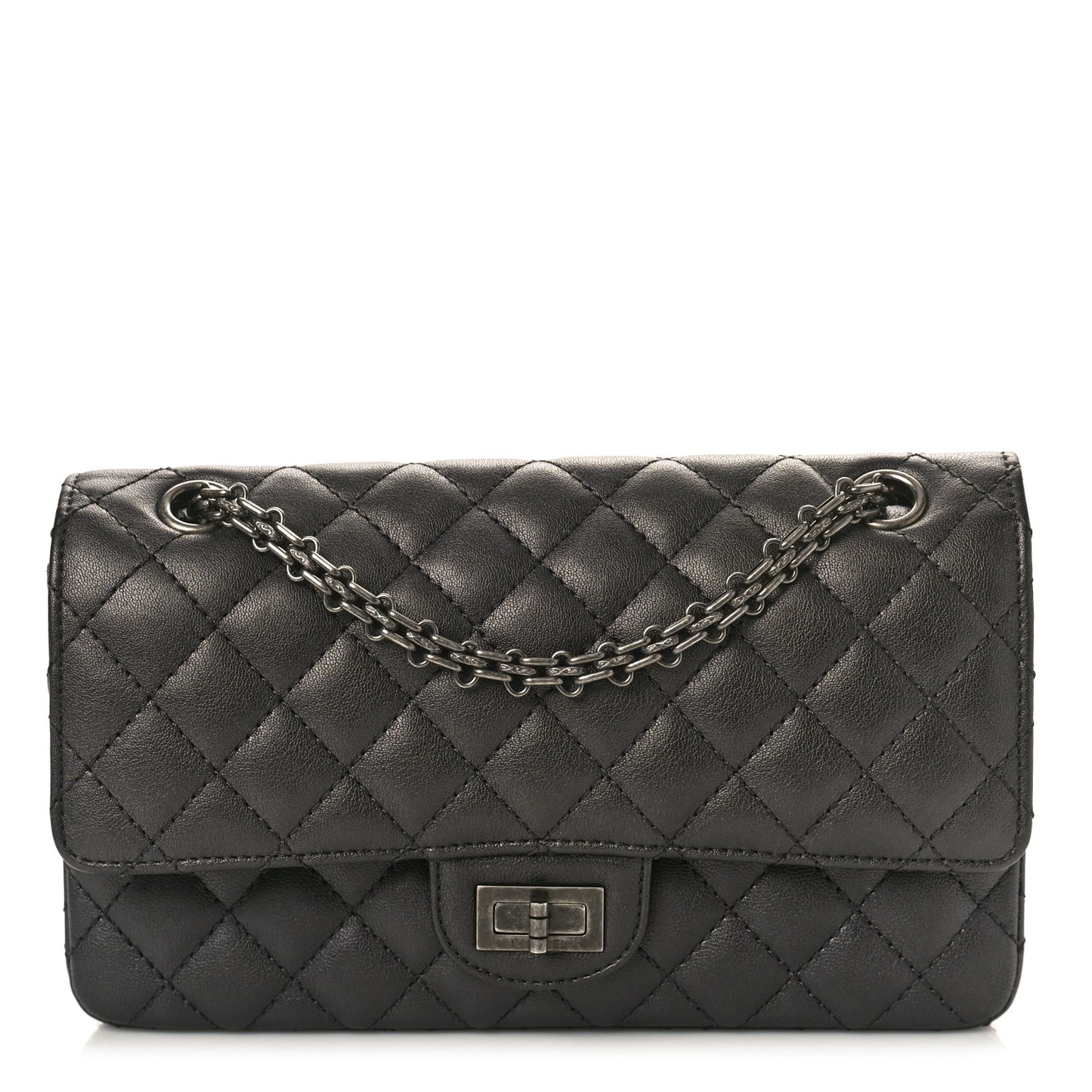 Metallic Sheepskin Quilted 2.55 Reissue 225 Flap Black