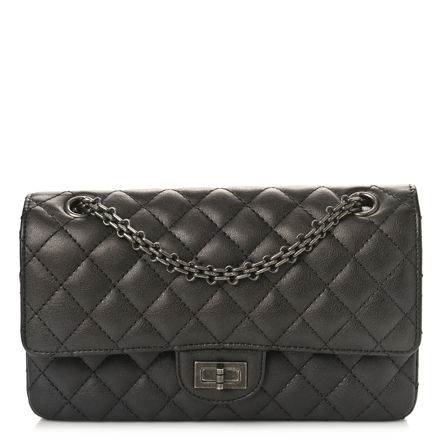 Chanel Metallic Sheepskin Quilted 2.55 Reissue 225 Flap Black 1 of 11