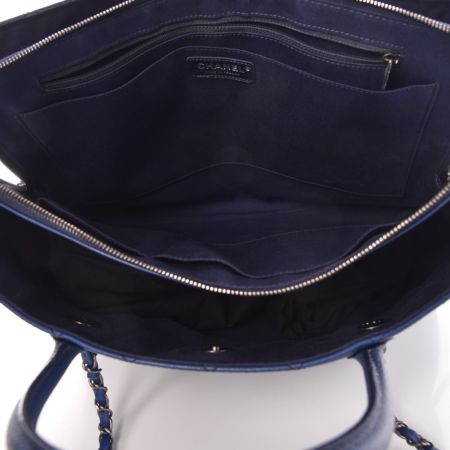 Chanel Grained Vegetal Calfskin Urban Shopping Tote Blue 6 of 7