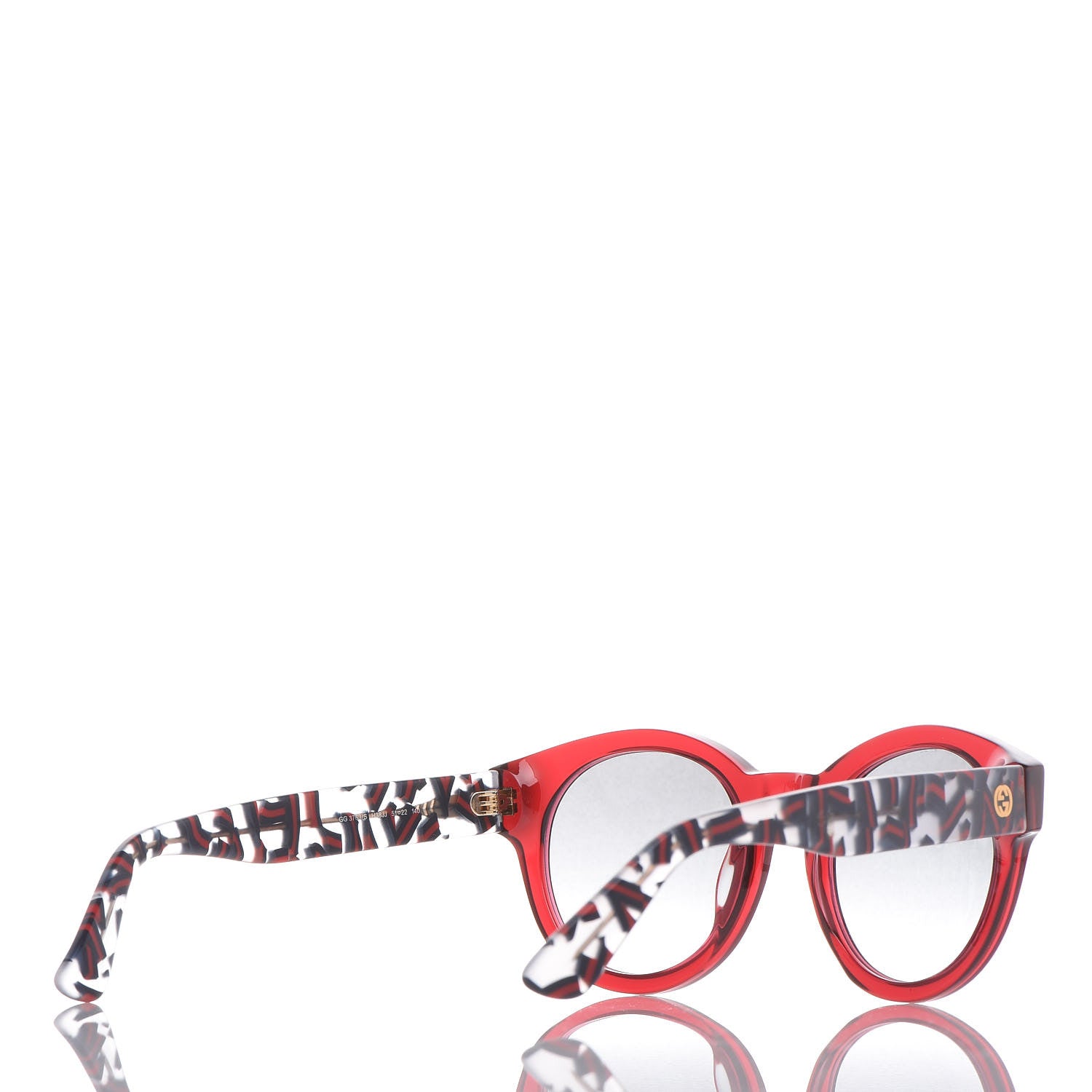 Gucci Acetate Web Round GG 3763S Sunglasses Red 4 of 8