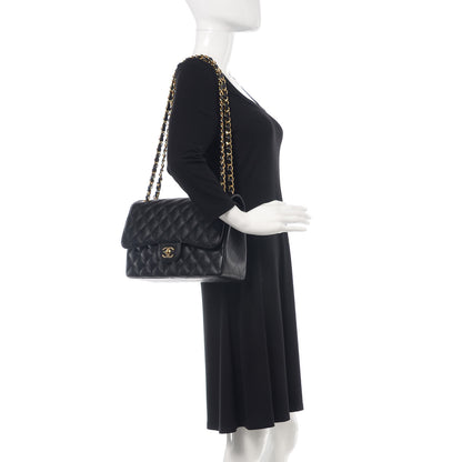 Chanel Caviar Quilted Jumbo Double Flap Black 2 of 10