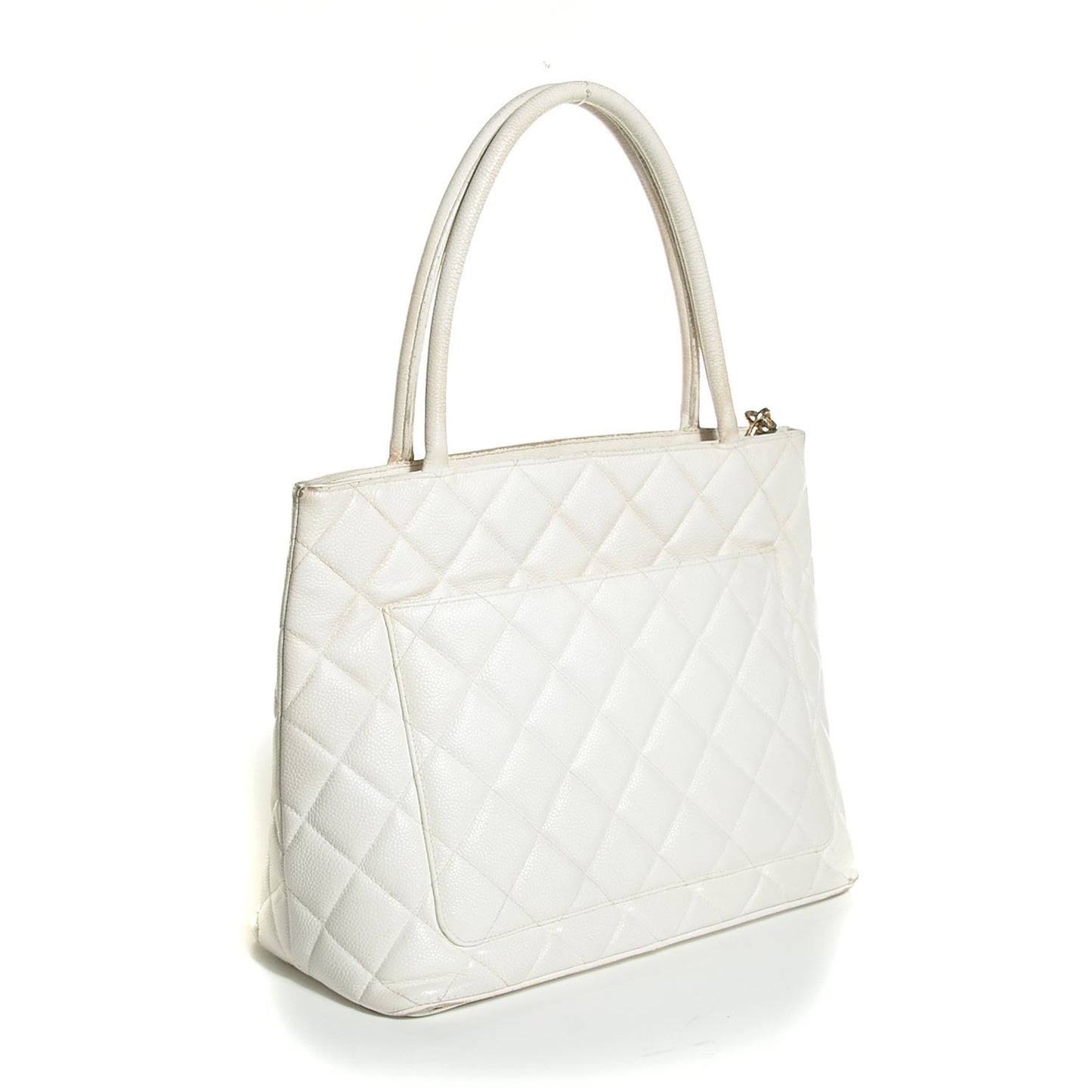 Caviar Quilted Medallion Tote White