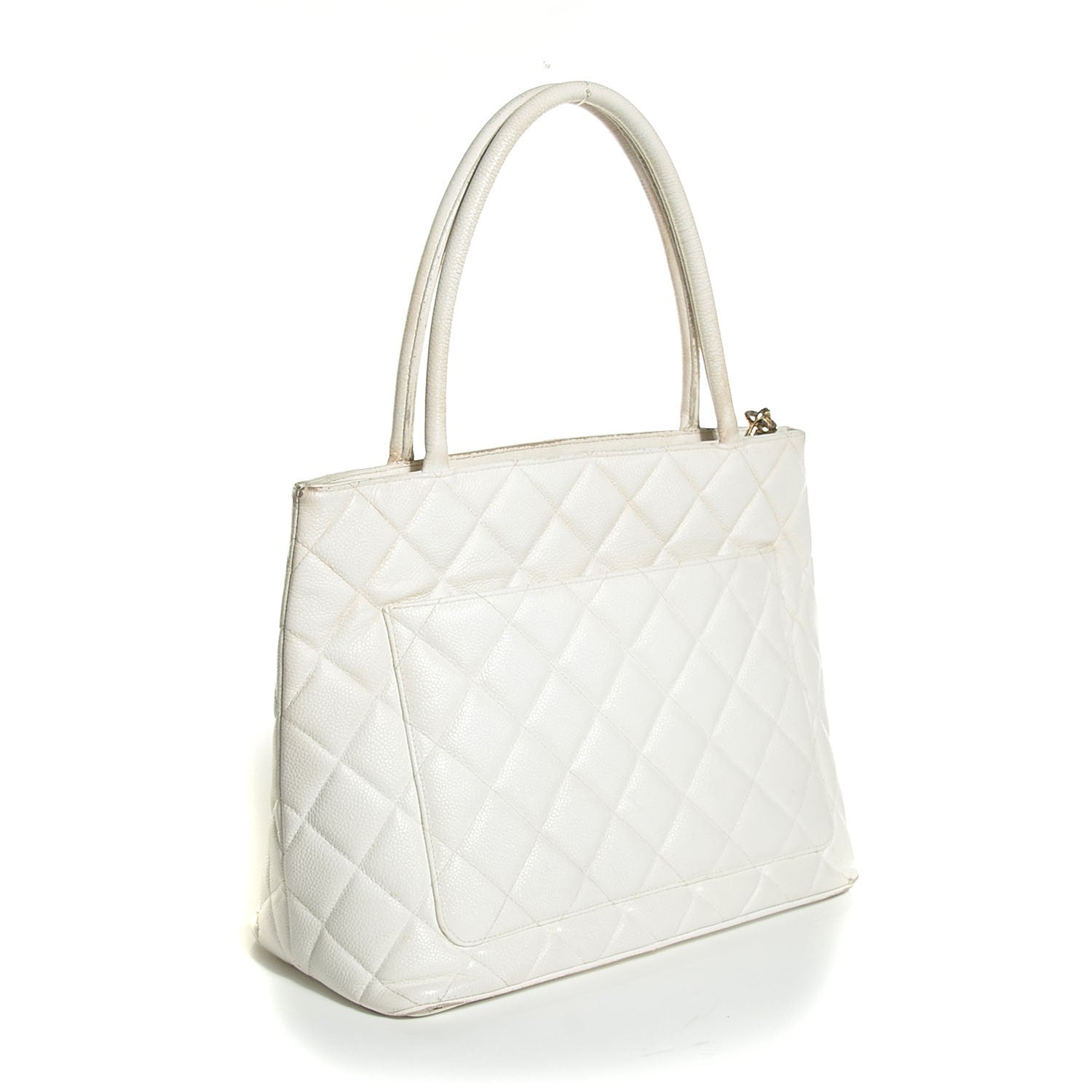 Chanel Caviar Quilted Medallion Tote White 3 of 7