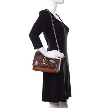 Louis Vuitton Calfskin Catogram Twist Shoulder Bag MM Marron 3 of 9