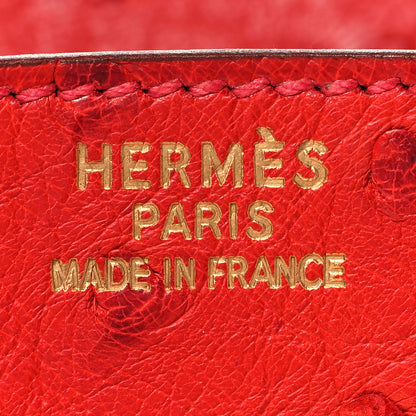 Hermes Ostrich Birkin 30 Rouge Vif 22 of 33