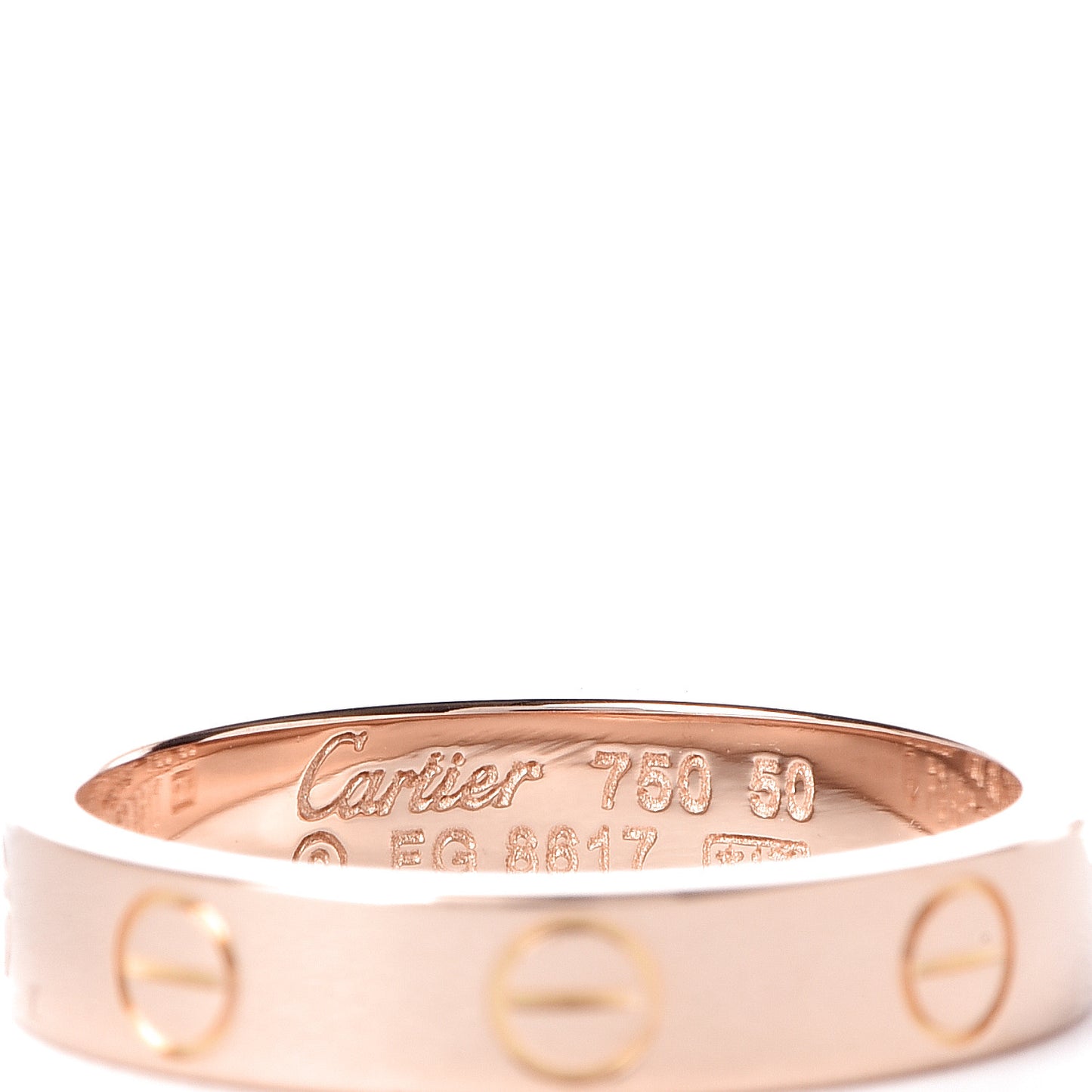 18K Pink Gold 3.5mm LOVE Wedding Band Ring 50 5.25