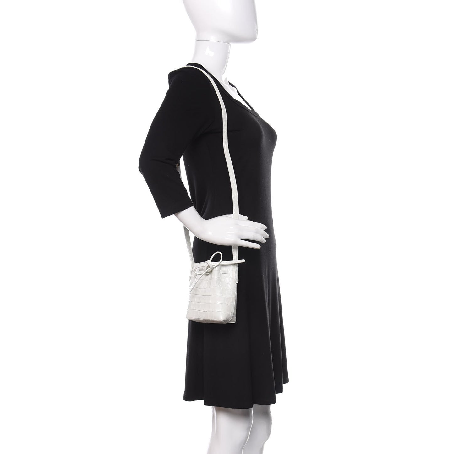 Crocodile Embossed Baby Bucket Bag White