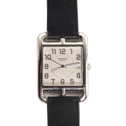 Hermes Stainless Steel Barenia 29mm Cape Cod Double Tour Quartz Watch Noir 1 of 7