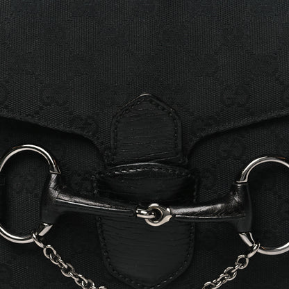 Gucci Monogram Horsebit Chain Flap Bag Black 8 of 14