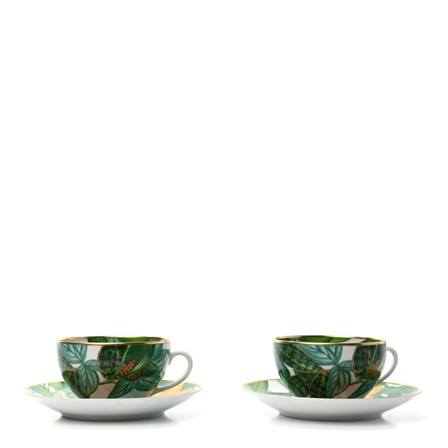 Hermes Porcelain Passifolia Tea Cup And Saucer Set Of 2 3 of 10