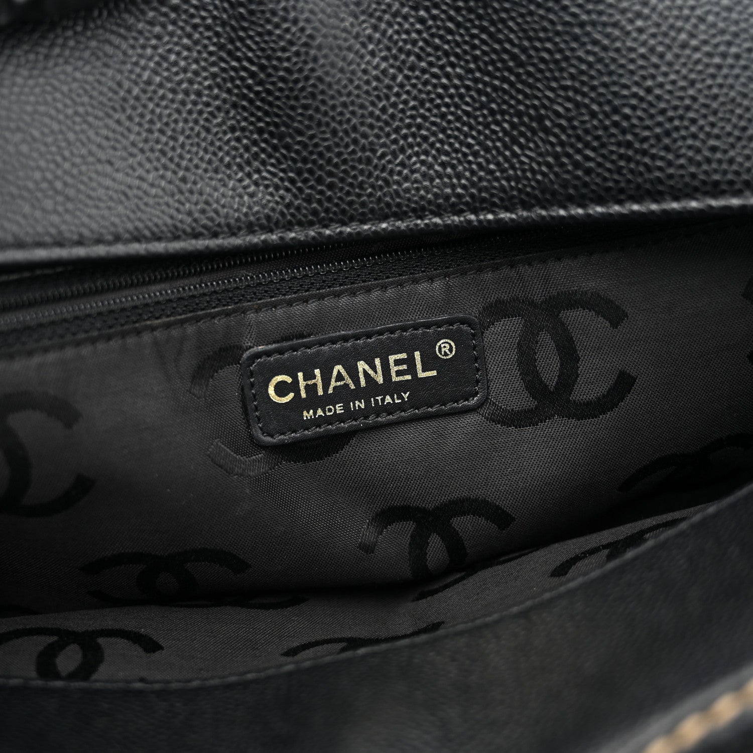 Chanel Caviar CC Stitched Medium Tote Black 6 of 11