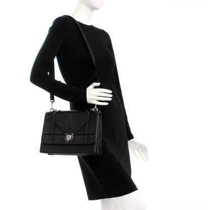 Christian Dior Grained Calfskin Diorama Satchel Black 2 of 8