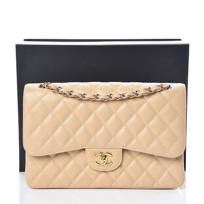 Chanel Caviar Quilted Jumbo Double Flap Beige Clair 10 of 10