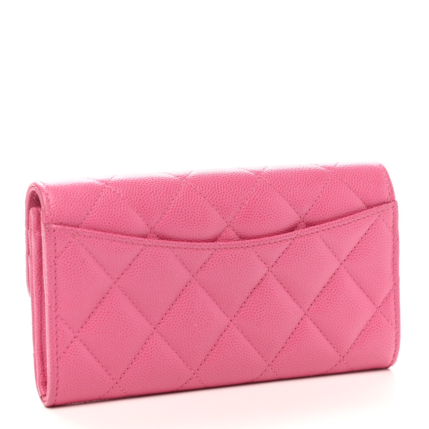 Chanel Caviar Quilted Medium Gusset Flap Wallet Pink 3 of 8