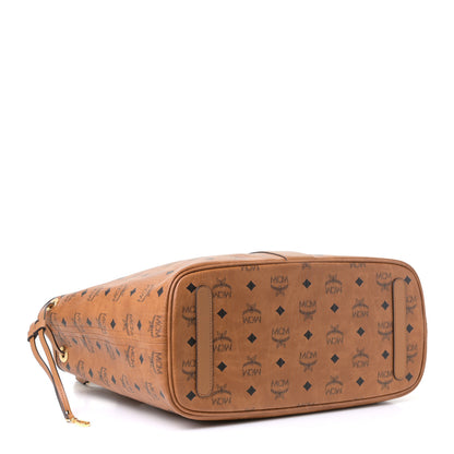 MCM Visetos Medium Project Reversible Shopper Tote Cognac 3 of 4