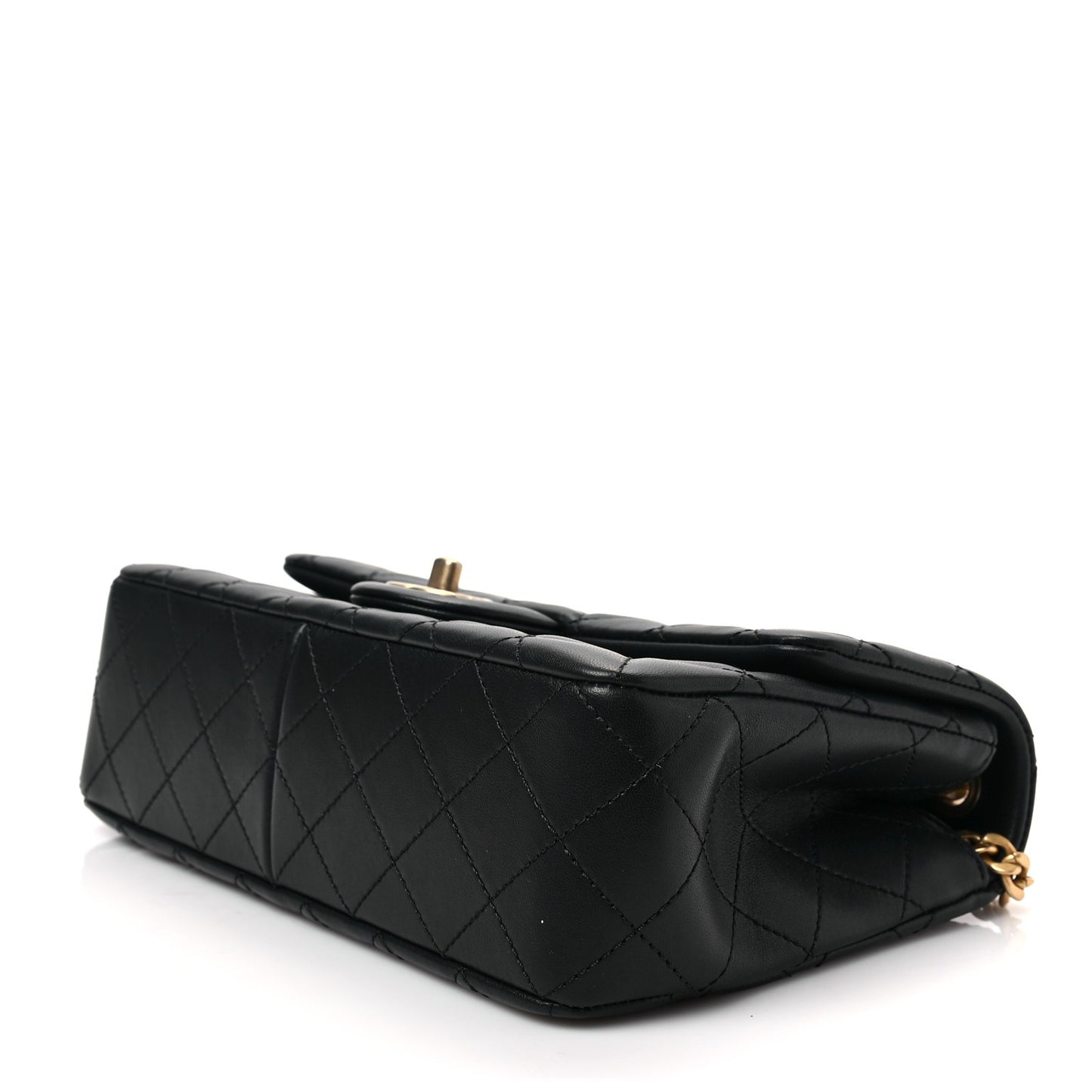 Lambskin Quilted Small Sweet Camellia Flap Black