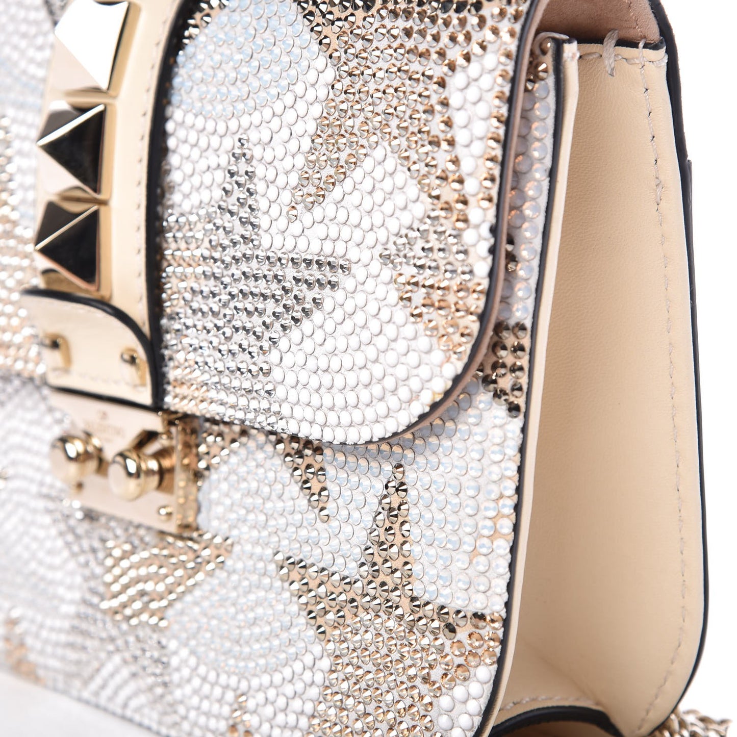 Nappa Crystal Star Small Glam Lock Rockstud Flap Multicolor