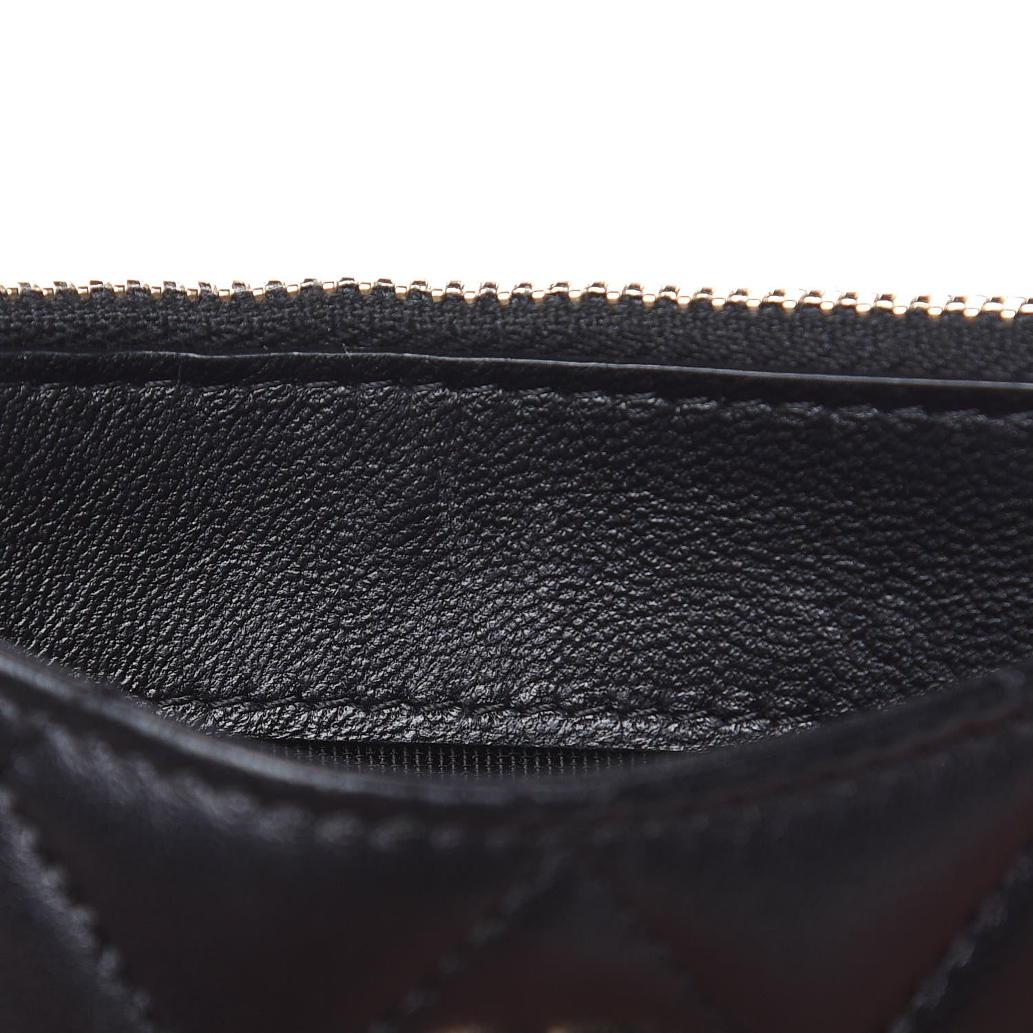 Chanel Lambskin Quilted Zip Card Holder Black 5 of 10