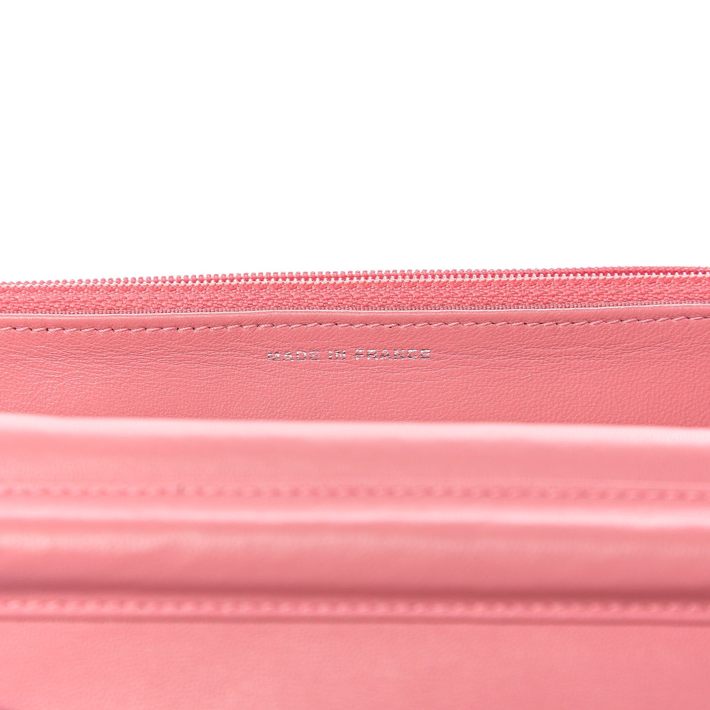 Lambskin Quilted Wallet On Chain WOC Pink