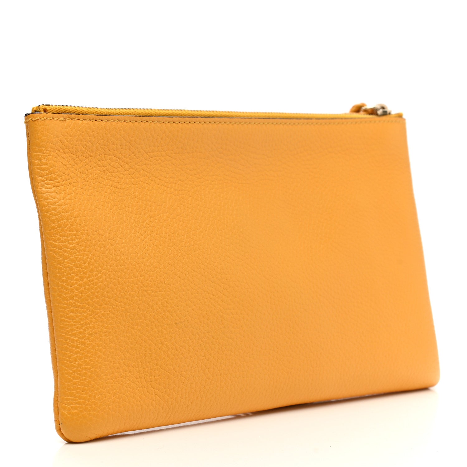 Gucci Calfskin Large Bamboo Clutch Yellow 3 of 7