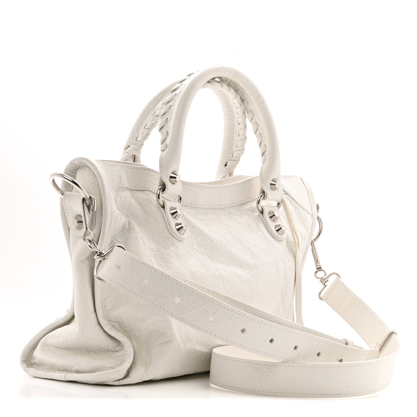 Agneau Arena Silver Hardware Small Le City Optic White