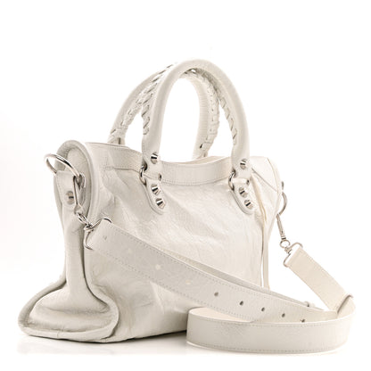 Balenciaga Agneau Arena Silver Hardware Small Le City Optic White 3 of 14