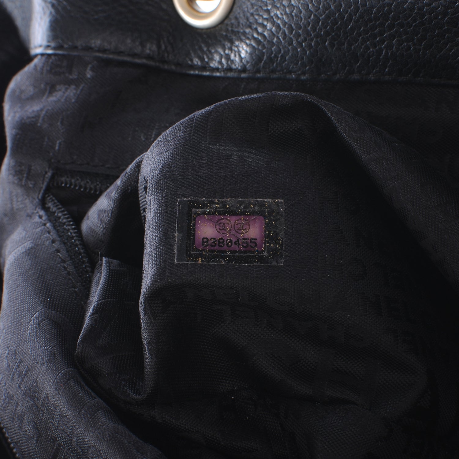 Chanel Caviar CC Handbag Black 7 of 8