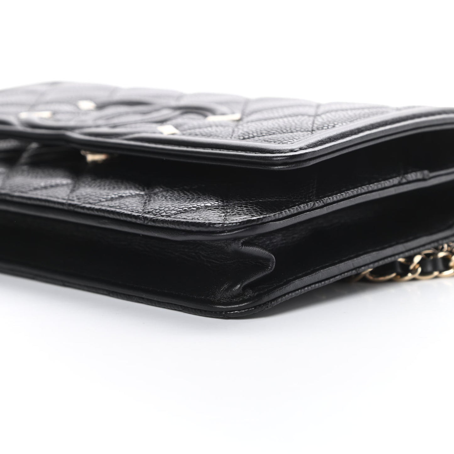 Caviar Quilted CC Filigree Wallet On Chain WOC Black