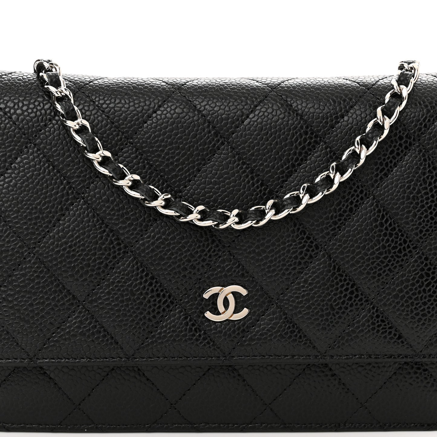 Caviar Quilted Wallet On Chain WOC Black