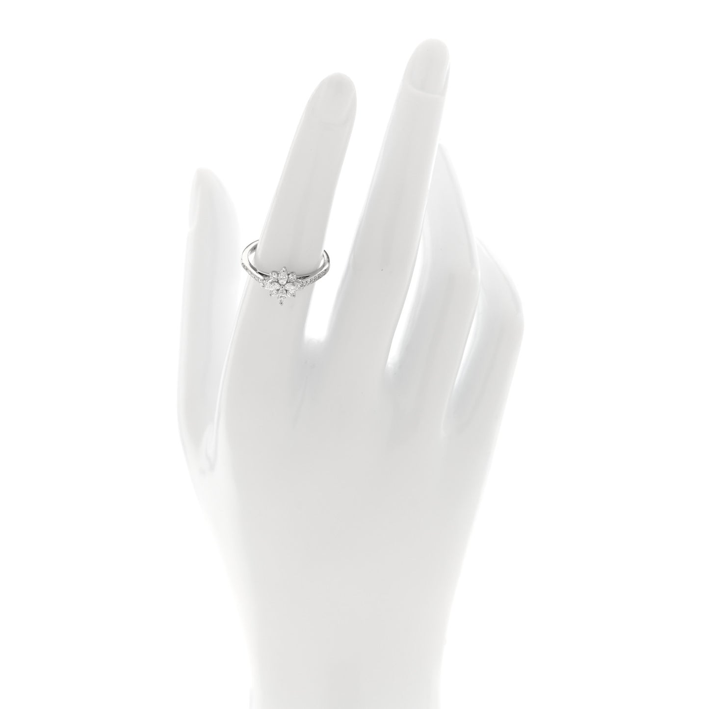 Platinum Marquise Diamond Victoria Cluster Ring 52 6