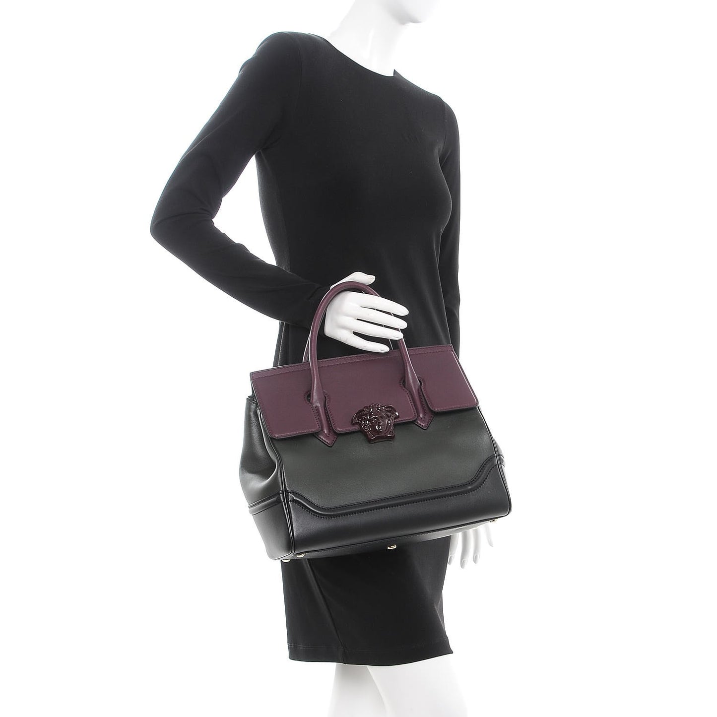 Vitello Large Palazzo Empire Bag Burgundy Army Nero Black