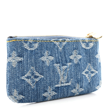 Louis Vuitton LV X TM Monogram Denim Cerises Key Pouch Blue 3 of 7