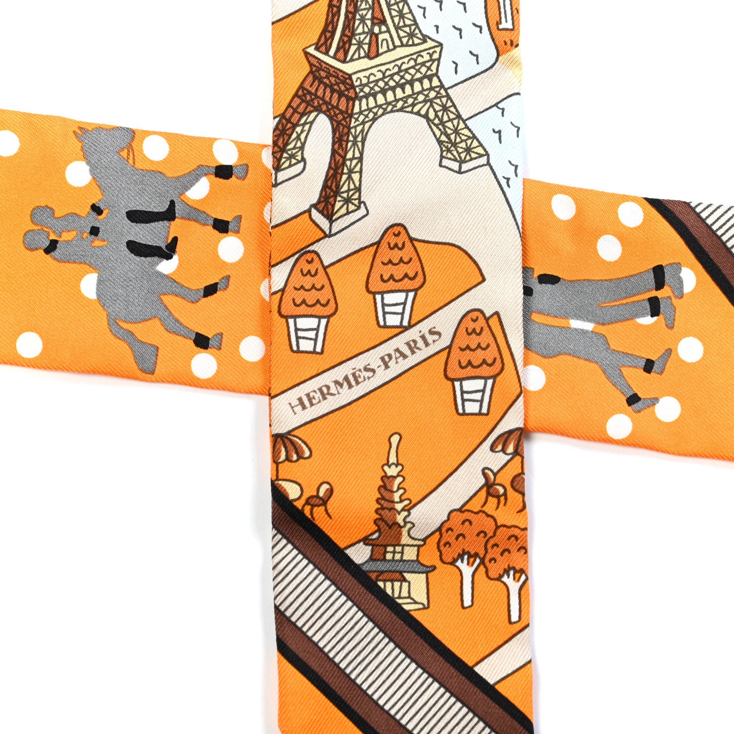 Silk Les Nouveaux Amoureux de Paris Twilly Orange Ciel Beige