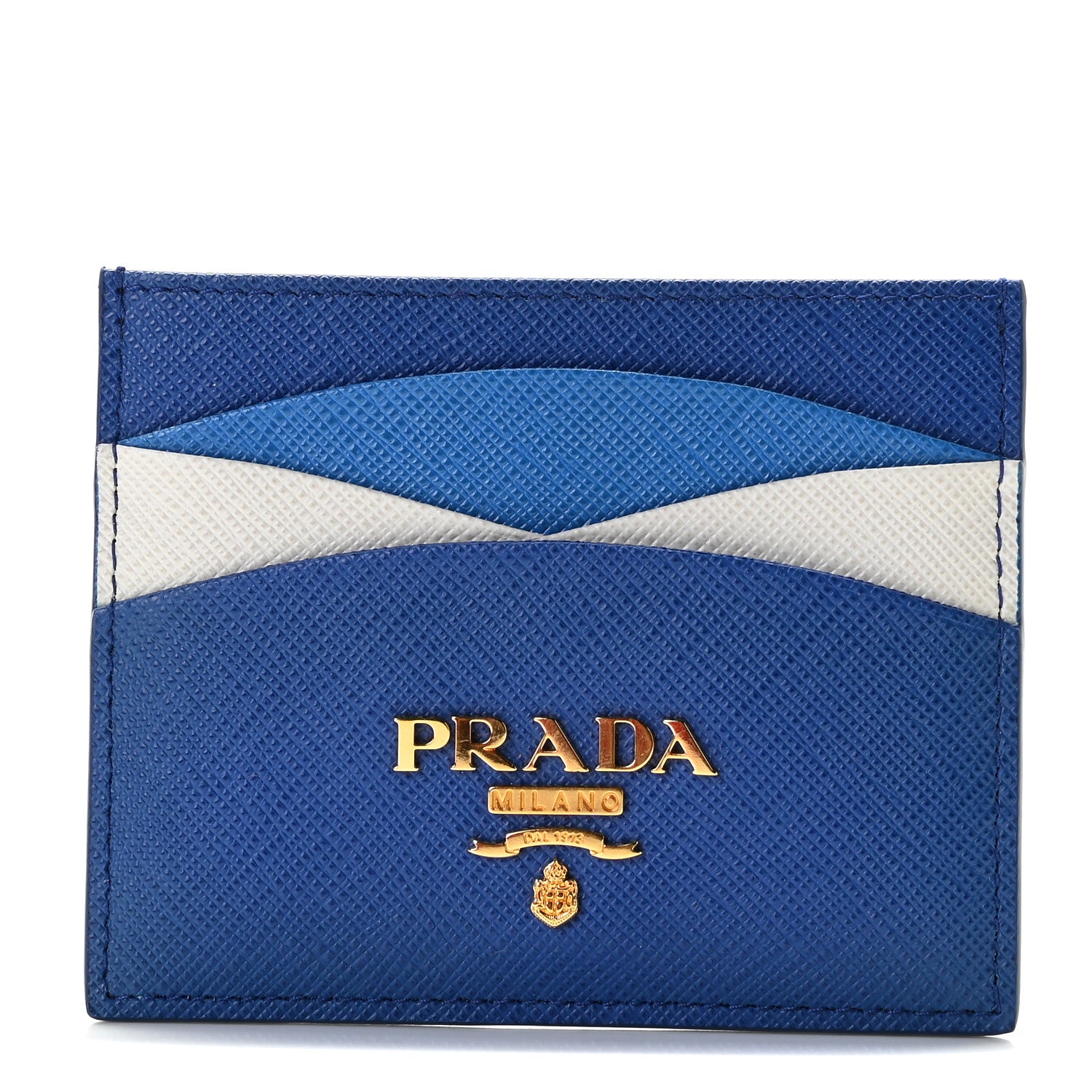 Prada Saffiano Multi Card Holder Royal Marea 1 of 8