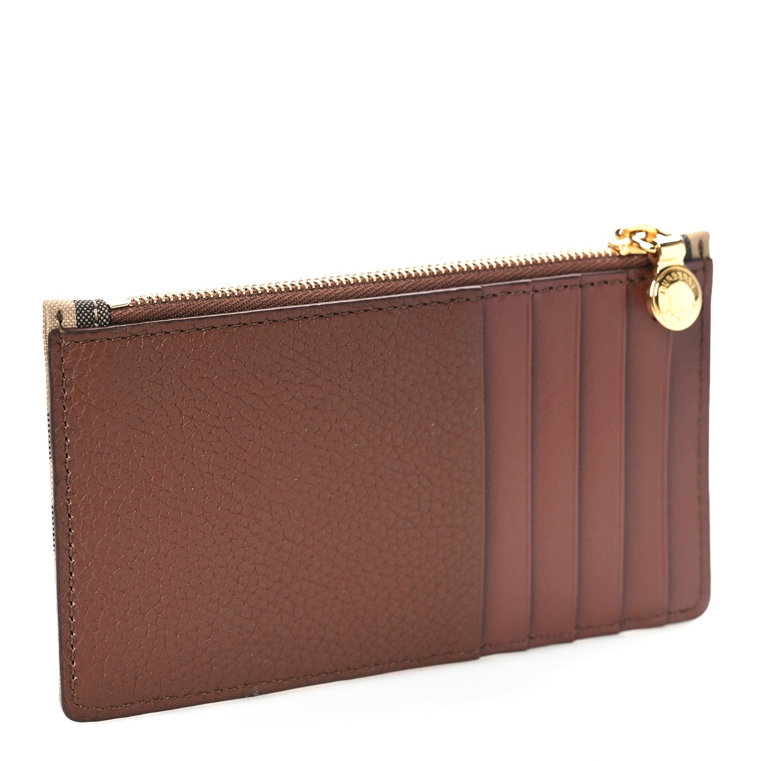 Burberry Vintage Check Calfskin Somerset Coin Case Card Holder Archive Beige 3 of 7