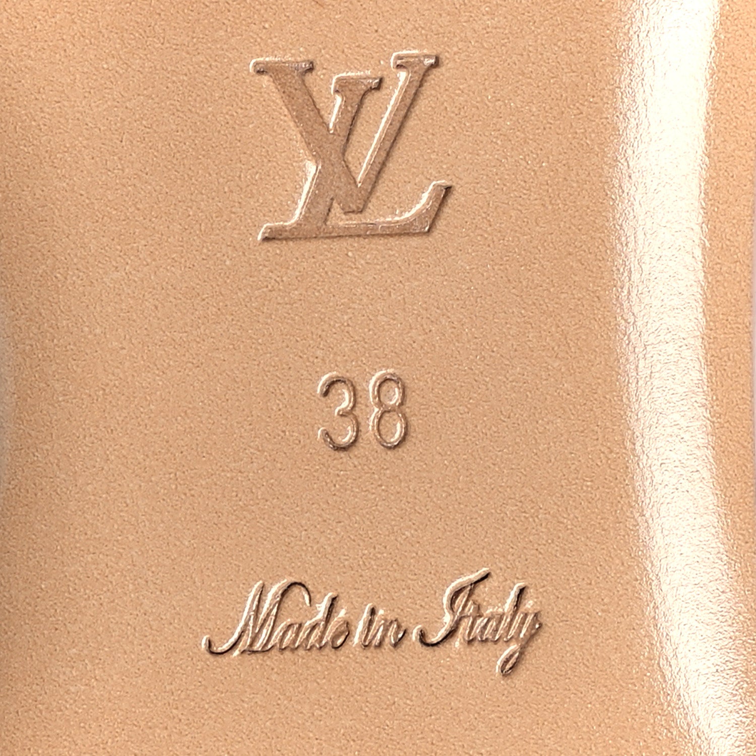 Louis Vuitton Lambskin Embossed Monogram Revival Flat Mules 38 Beige 6 of 10