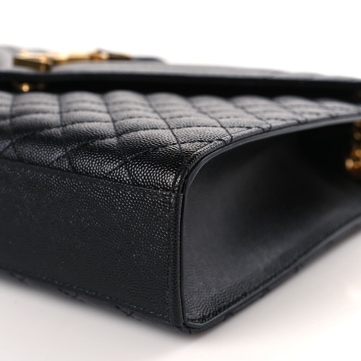 Saint Laurent Grain De Poudre Textured Mixed Matelasse Large Triquilt Monogram Satchel Black 8 of 8