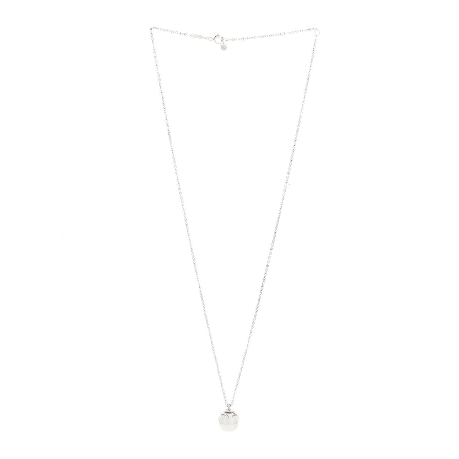 Tiffany Sterling Silver 12.75mm HardWear Ball Pendant Necklace 3 of 5
