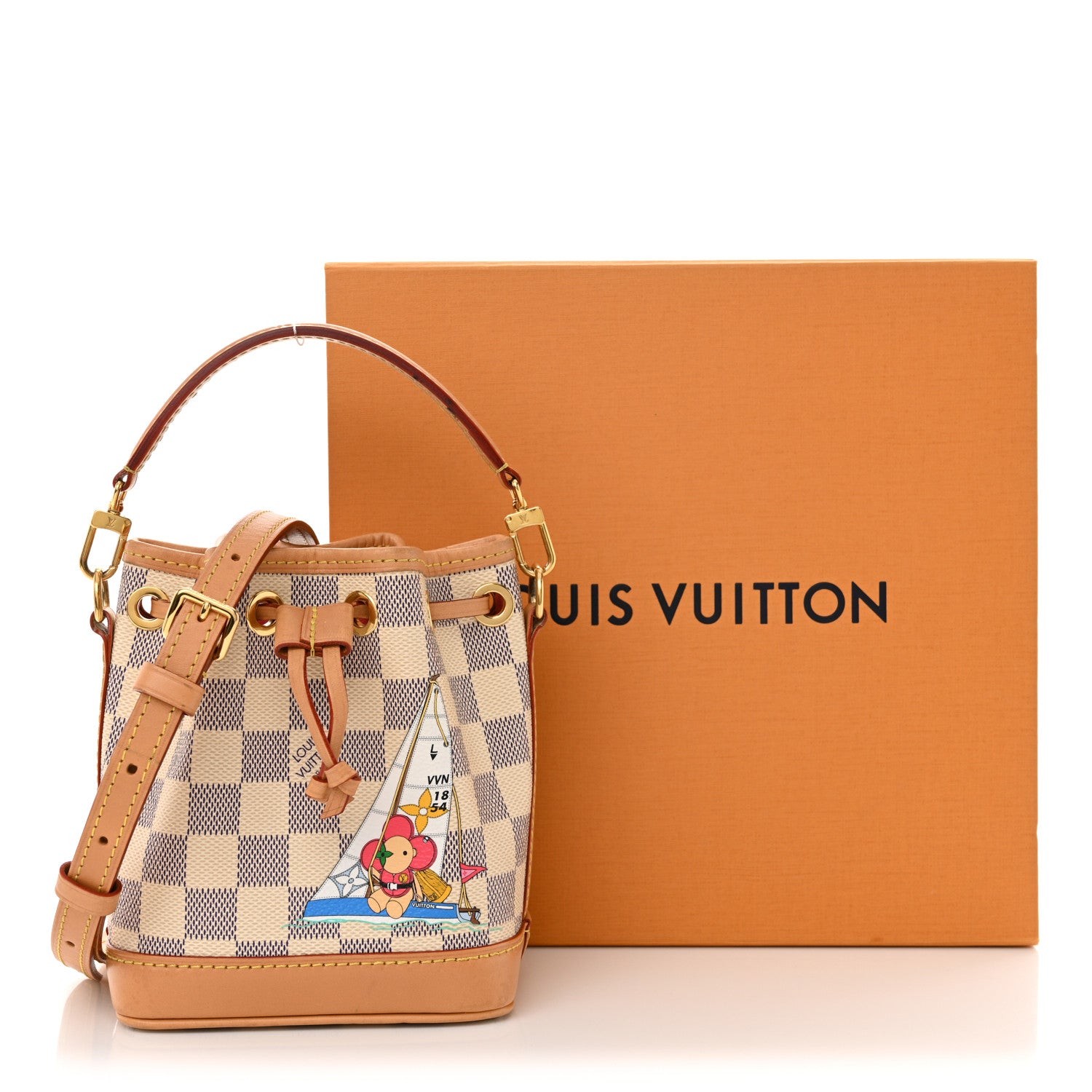 Louis Vuitton Damier Azur Vivienne Sac Nano Noe Dragon Fruit Pink